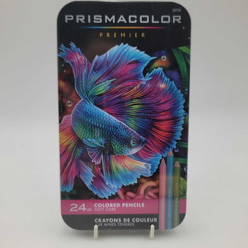 Prismacolor Premier Soft Core Colored Pencils 24 Count Art Set Tin 3597THT